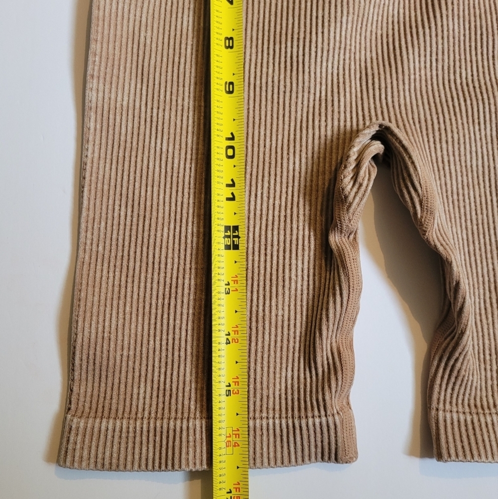 Women's Tan Ribbed Shorts - Picture 10 of 10
